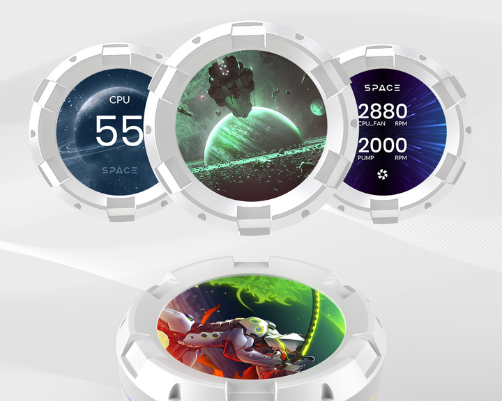 Система жидкостного охлаждения ID-COOLING Space LCD SL240 XE White - изображение 10
