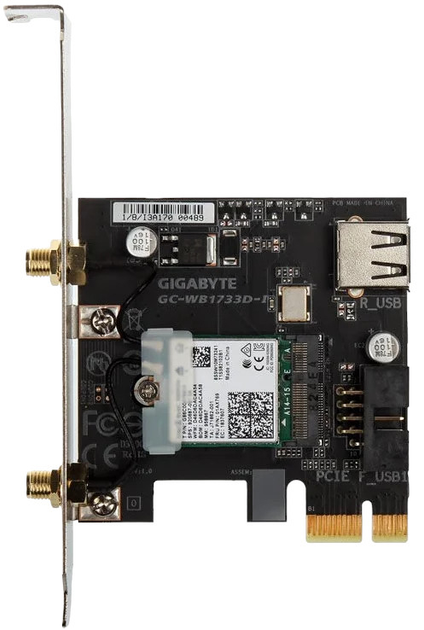 Мережевий адаптер Gigabyte Wireless-AC 9260 WLAN AC & Bluetooth 5.1 (PCIe x1) (GC-WB1733D-I) - зображення 2