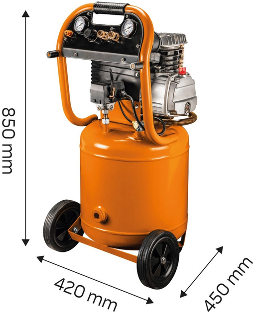 Kompresor olejowy NEO Tools pionowy 40 l 230 V 12K010 (5907558439373) - obraz 9