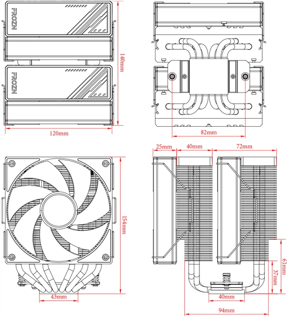 ❄️ページ Кулер для процессора ID-Cooling Frozn A400 Black купить | ELMIR