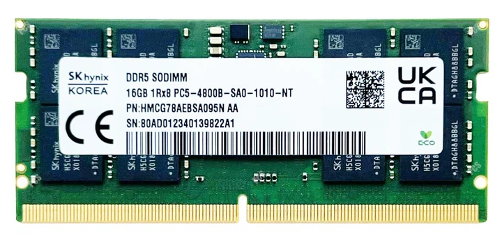 Оперативна пам'ять SK hynix SODIMM DDR5 16Gb 1Rx8 PC5-4800B-SA0