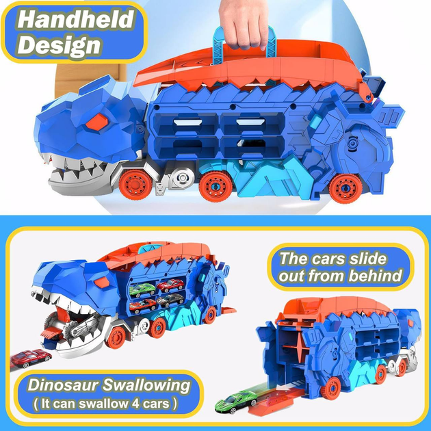Трейлер-автопаркинг 2 в 1 "Dinosaur Truck" 111 Трек Трансформер - изображение 2