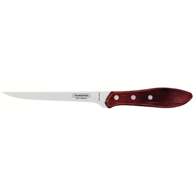 Кухонний ніж Tramontina Churrasco Polywood Fillet 152 мм Червоне Дерево (21188/176) - зображення 2
