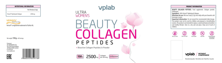 Suplement diety VPLab Beauty Collagen Peptides 150 g (5060255359778) - obraz 10