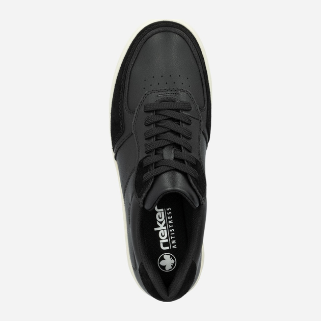 Sneakersy męskie skórzane RIEKER B7806-00 45 (10.5UK) 30 cm Czarne (4061811302369) - obraz 8