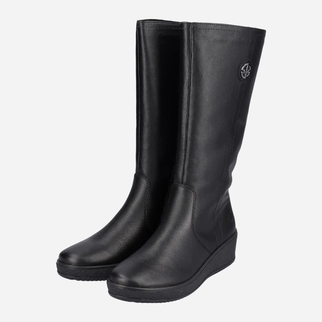Zimowe kozaki damskie skórzane RIEKER Y4470-01 41 (7.5UK) 27 cm Czarne (4061811012718) - obraz 3