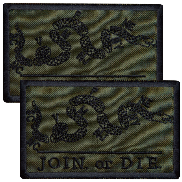 Набор шевронов на липучке IDEIA JOIN or DIE 5х8 см 2 шт Хаки (4820227287246) - изображение 1