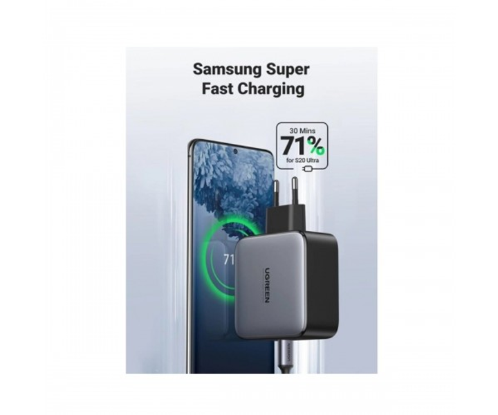 Зарядний пристрій UGREEN CD254 100W Smart Charger євро вилка (50327) - зображення 4