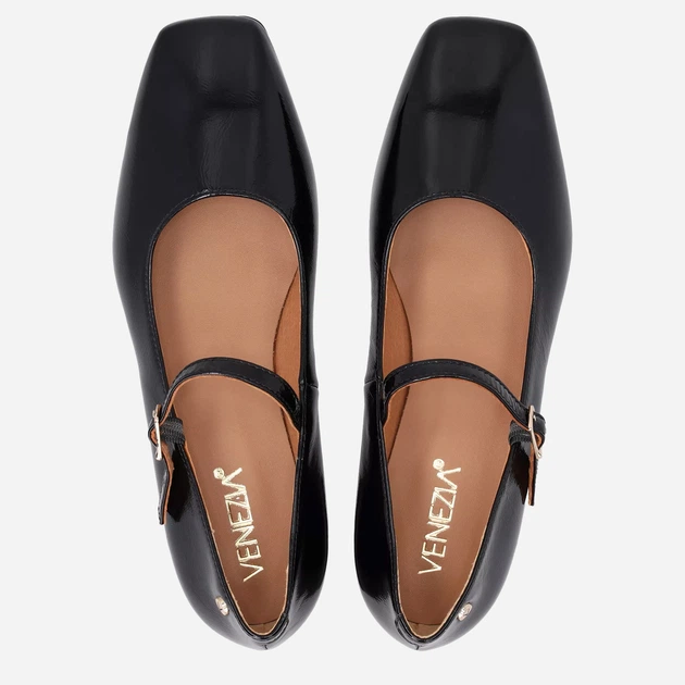 Baleriny damskie skórzane VENEZIA E002PABLOBA061 37 Czarne (5906140555651) - obraz 5
