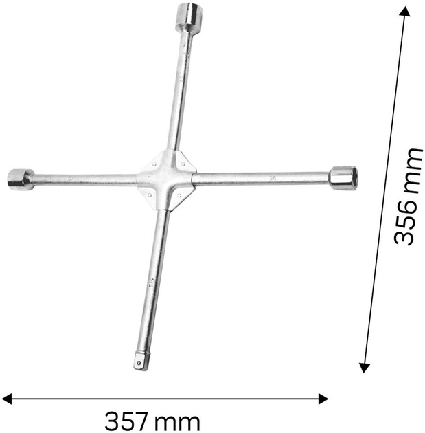 Ключ NEO Tools DIN889 для монтажу колес автомобільних 17 x 19 x 22 x 1/2" мм (5907558412864) - зображення 6