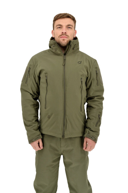 Зимова чоловіча куртка з флісом Eagle Soft Shell WJ-17 Оливковий 2XL - зображення 1