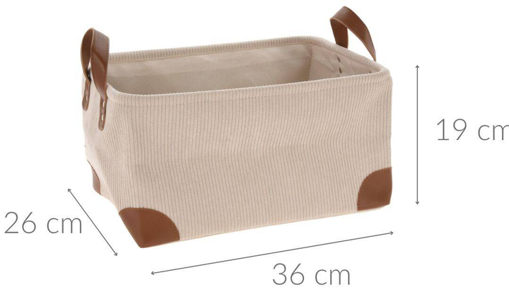 Koszyk do przechowywania Home Collection beżowy 36 x 26 x 19 cm(5902973432060) - obraz 2