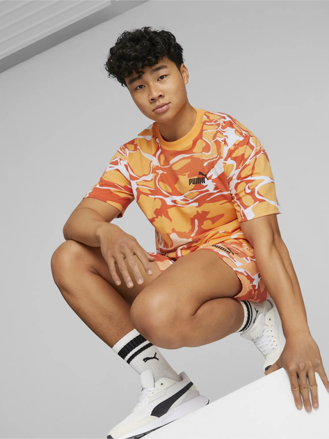 Koszulka męska z nadrukiem Puma Summer Splash Aop Tee 67709646 S Pomarańczowa (4065454655585) - obraz 3