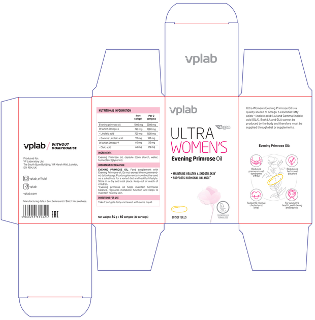 Multiwitaminy dla kobiet VPLab Ultra Women's Evening Primrose Oil 60 kapsułek (5060255359624) - obraz 7