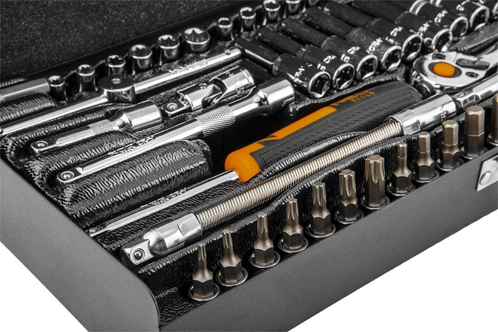 Набір інструментів Neo Tools 1/4", CrV 63 шт (10-008) (5907558466003) - зображення 5