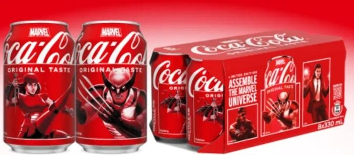 Упаковка Coca-Cola Marvel Original Taste Limited Edition 12x355 мл