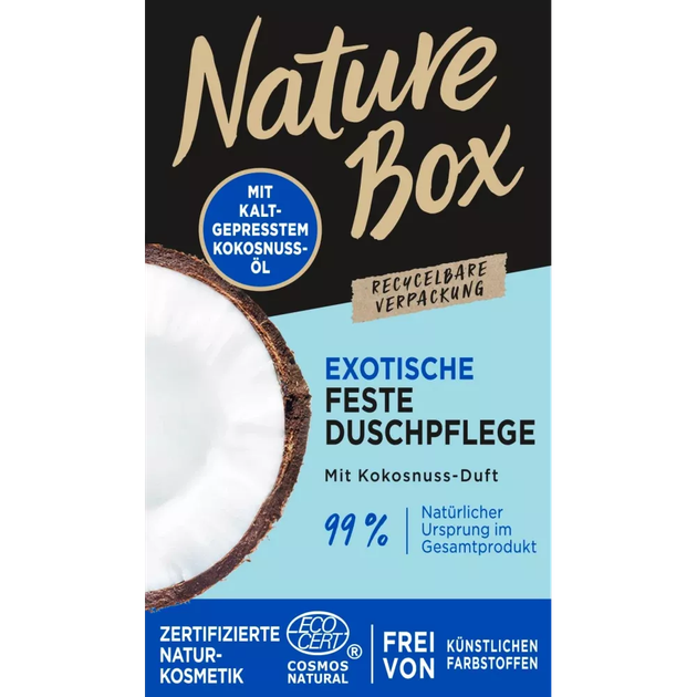 Твердий гель для душу Nature Box Kokosnuss - Duft 100 g - Фото 1 Твердий гель для душу Nature Box Kokosnuss - Duft 100 g - изображение 1