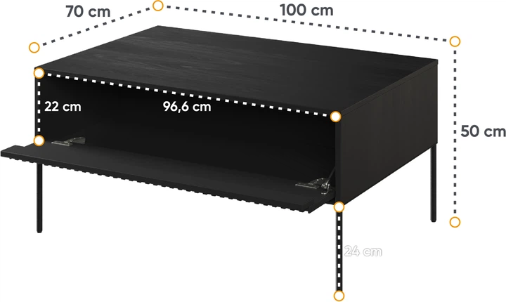 Стол журнальный Frisco Тренд 1000х700х500 мм Черный (41325-TR-09) - изображение 3
