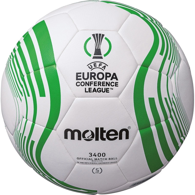 Piłka nożna Molten UEFA Conference League 22/23 F5C3400 rozmiar №5 Biało-zielona (4905741898472) - obraz 1