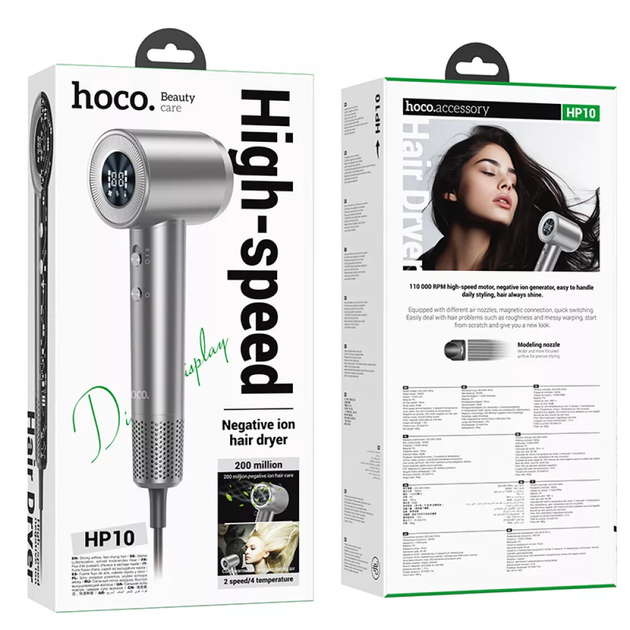 Фен для укладки волос Hoco HP10 — Rose Red с контролем температуры (071i) - изображение 2