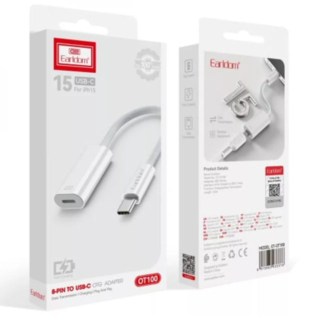 Переходник OTG USB C To 8-Pin Earldom ET-OT100 (077i) - Фото 3 Переходник OTG USB C To 8-Pin Earldom ET-OT100 (077i) - изображение 3