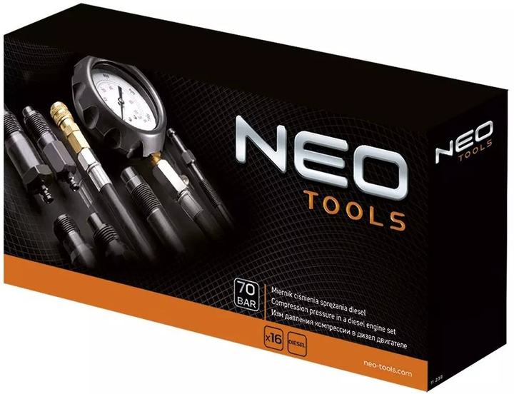 Miernik ciśnienia sprężania diesel NEO Tools z zestawem adapterów 11-262 (5907558416732) - obraz 3