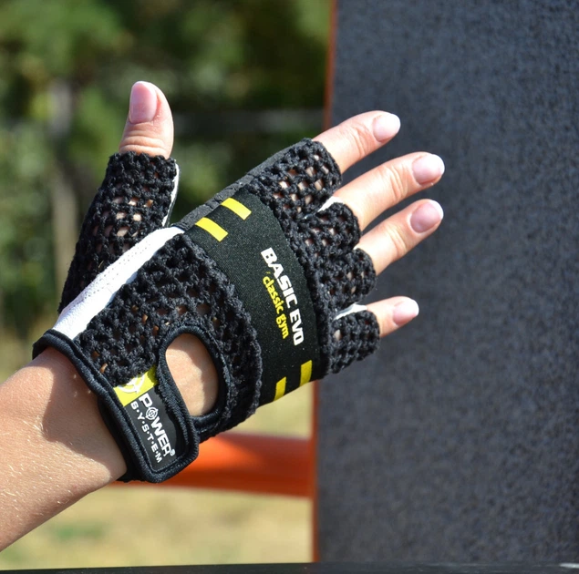Рукавички для фітнесу Power System PS-2100 Basic EVO Black/Yellow Line XS 4911189 - зображення 2