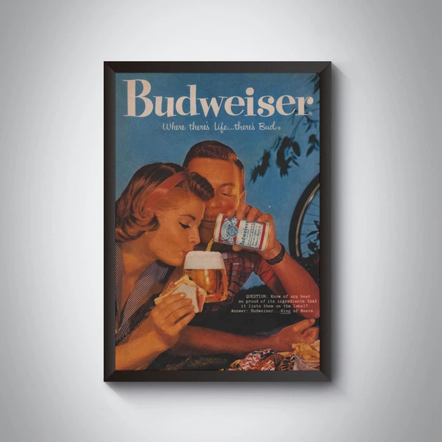 Набір вінтажних пивних постерів / 6 шт / пивні плакати