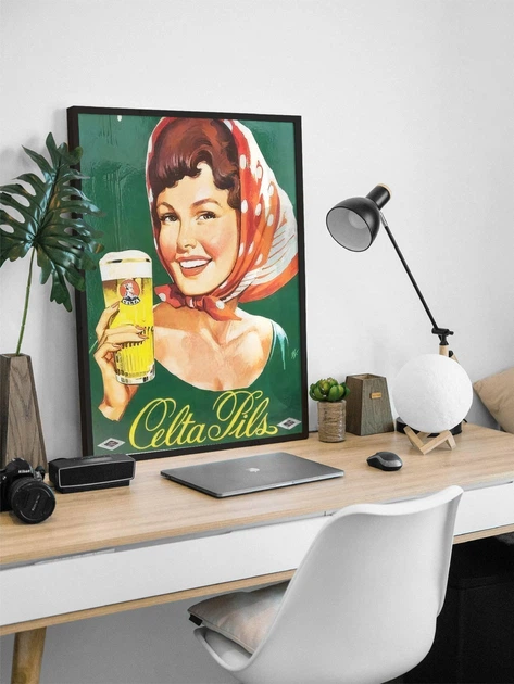 Набір вінтажних пивних постерів / 6 шт / пивні плакати