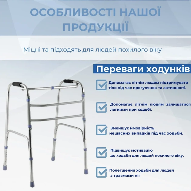 Ходунки для взрослых шагающие, складные, стальные SimplyWalk 3606 - изображение 8