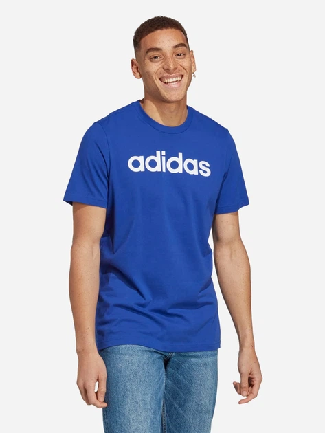 Футболка бавовняна чоловіча Adidas Essentials Single Jersey Linear Embroidered Logo IC9279 S Синя (4066752110585) - Фото 1 Футболка бавовняна чоловіча Adidas Essentials Single Jersey Linear Embroidered Logo IC9279 S Синя (4066752110585) - зображення 1