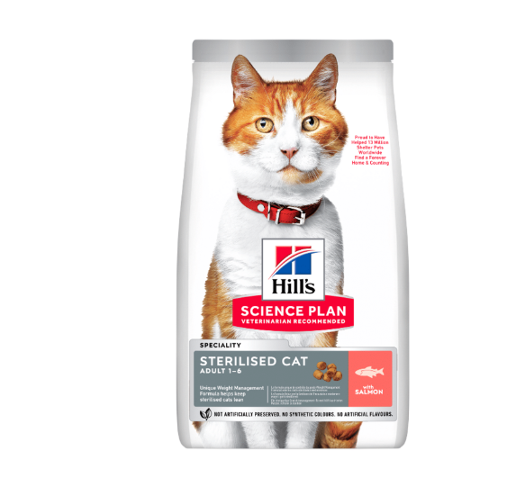 Сухой корм Hill's Science Plan Adult Sterilised Cat Salmon для стерилизованных кошек, с лососем 3 кг - Фото 1 Сухой корм Hill's Science Plan Adult Sterilised Cat Salmon для стерилизованных кошек, с лососем 3 кг - изображение 1