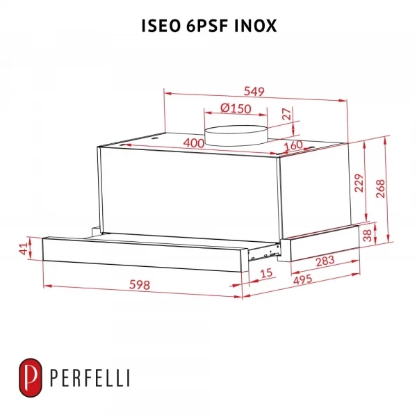 Вытяжка perfelli iseo 6psf inox - изображение 9
