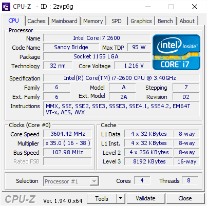 Процессор Intel Core I7-2600 s1155 Б/У - изображение 2