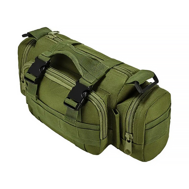 Сумка спортивна тактична AOKALI Outdoor B04 6 л Green вулична тактична поясна сумка - зображення 2