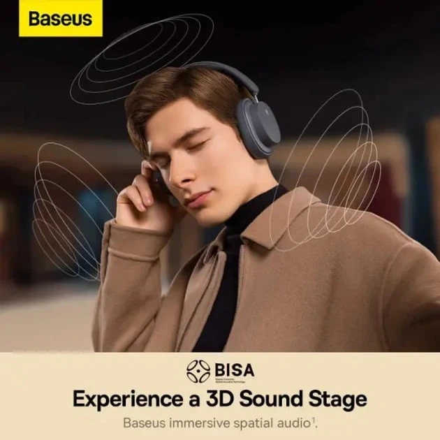 Беспроводные накладные Bluetooth наушники Baseus Bowie D05 Grey (NGTD020213) - изображение 9