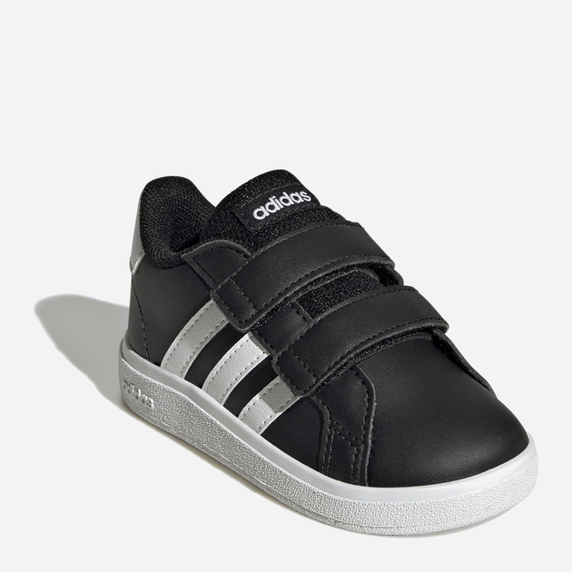 Sneakersy chłopięce na rzepy adidas Grand Court 2.0 CF GW6523 22 Czarne z białym (4065426050745) - obraz 3