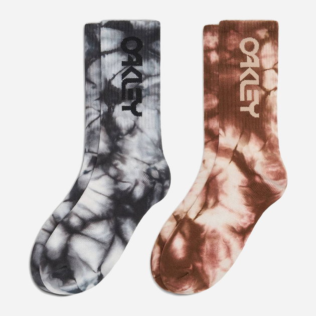 Набір чоловічих шкарпеток високих бавовняних Oakley B1B All Play Socks FOS901504-9Z7 M 2 пари Сірий/Коричневий (8056153249164) - зображення 1