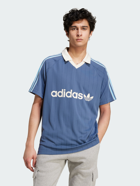 Koszulka sportowa męska adidas Pinstripe Jersey IU0199 M Niebieska (4066757713200) - obraz 1