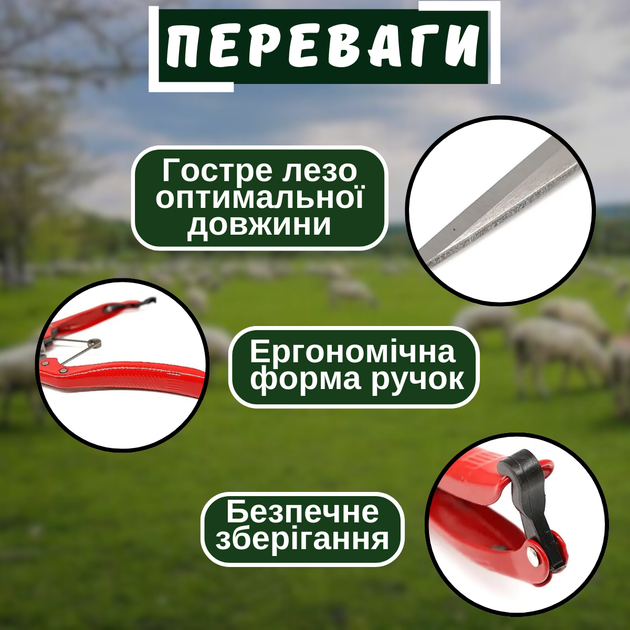 Ножницы металлические ручные для стрижки овец лезвие 17 см профессиональные острые для стрижки шерсти баранов коз животных - изображение 2