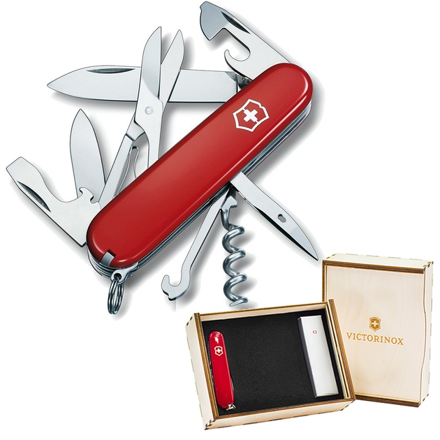 Комплект Victorinox Нож Climber 1.3703 + Подарочная коробка для ножа 91мм vix-2 - изображение 1