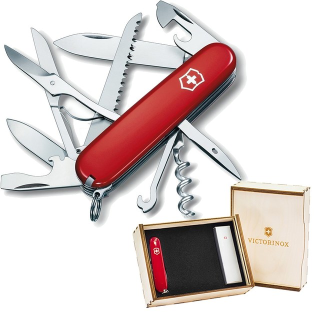 Комплект Victorinox Нож Huntsman Red 1.3713 + Подарочная коробка для ножа 91мм vix-2 - изображение 1