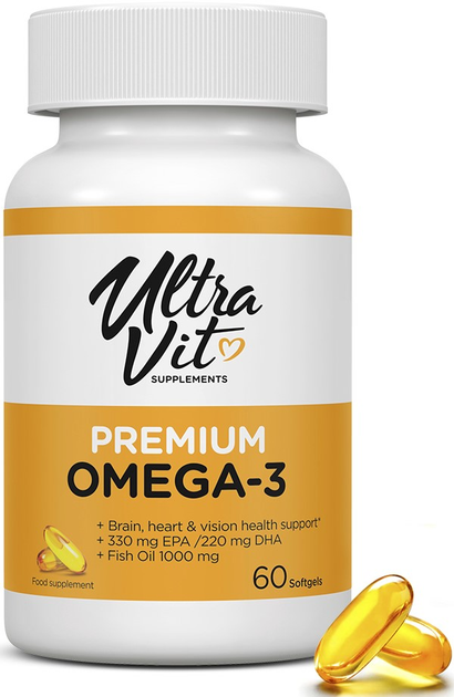 Харчова добавка Ultra Vit Premium Omega-3 60 капсул (5060730361364) - зображення 2