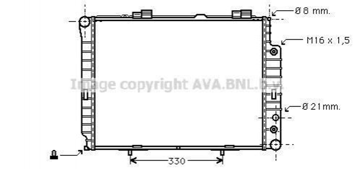 Радиатор охлаждения двигателя AVA COOLING MSA2214 Mercedes E-Class 2105002903, 2105003003, A2105002903 - изображение 1