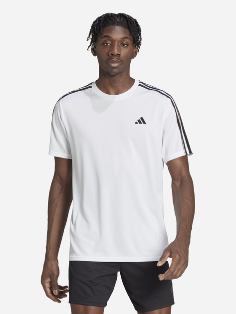 Koszulka sportowa męska Adidas Train Essentials 3-Stripes Training Tee IB8151 M Biała (4065432985482) - obraz 1