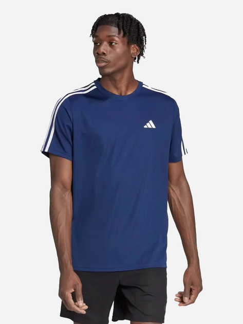 Koszulka sportowa męska Adidas Train Essentials 3-Stripes Training Tee IB8152 XXL Granatowa (4065432978187) - obraz 1