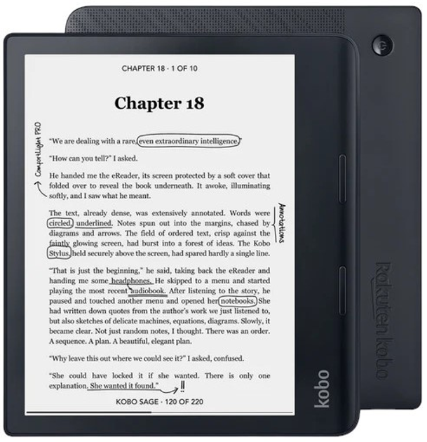 Електронна книга Kobo Sage 32GB Black (N778-KU-BK-K-EP) - зображення 1