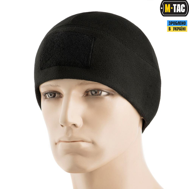 Зимова шапка M-Tac Watch Cap Elite фліс (270г/м2) з липучкою Black чорна M - зображення 1