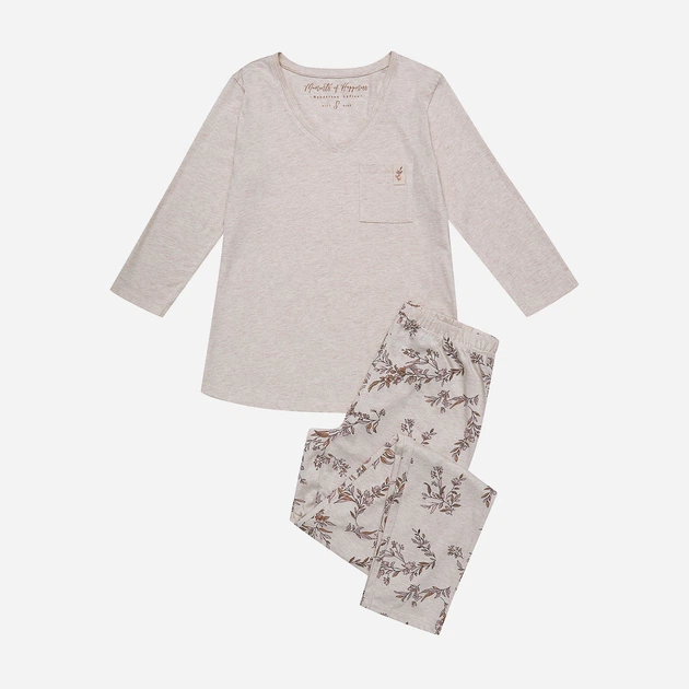 Piżama damska z długimi spodniami i długim rękawem Henderson 41874-80X L Beżowa (5903972330470) - obraz 6