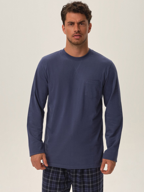Піжама (лонгслів + штани) чоловіча бавовняна Henderson 41913-95X 3XL Темно-синяя (5903972331286) - зображення 3